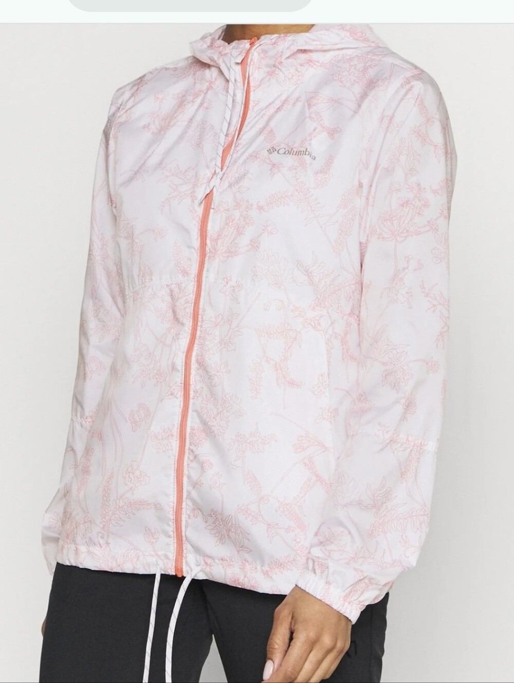 Columbia  Flash Forward Printed Hooded Windbreaker Jacket - Pink/White SZ.XL